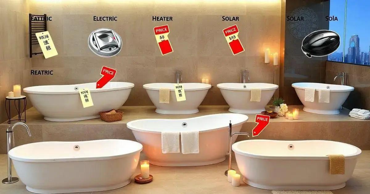 Comparativo de preços: aquecedores de banheira
