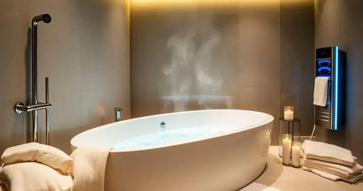 Instalação do aquecedor a gás na banheira