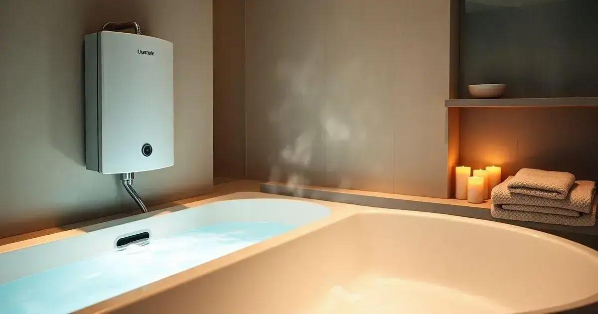Instalação do aquecedor de água na banheira